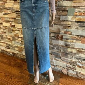 Reformation Tazz Maxi  Denim Skirt